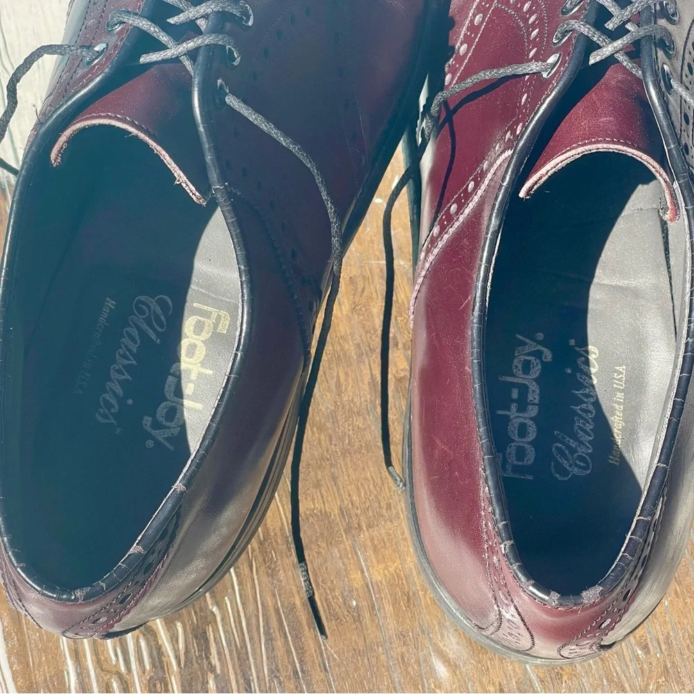 CLEAN Size 9 Vintage Y2K Footjoy Classics Oxford‎ Leather Shoes Made In USA